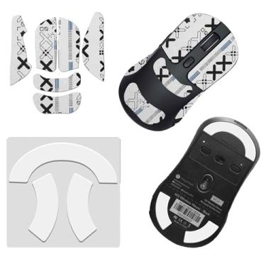 Imagem de NOUKAJU Fita aderente para mouse Keychron M3 (M3-A1) sem fio, bordas arredondadas e curvas patins, kit de atualização de mouse profissional pré-cortado autoadesivo resistente ao suor (branco)
