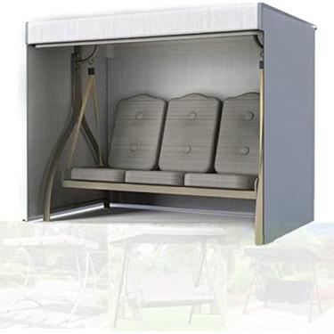 Imagem de Capa De Balanço De Jardim 3 Lugares à Prova D'água 2 Lugares Capa De Assento De Balanço Capa De Cadeira De Balanço à Prova De Poeira Proteção Solar Com 2, Silver, 170 * 61 * 117CM