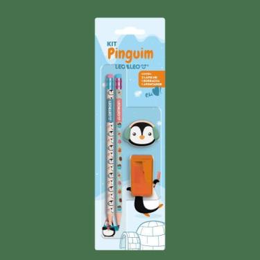 Imagem de Kit Lápis Hb Pinguim 4 Itens Leo&leo