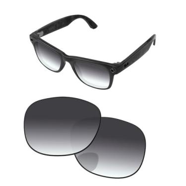 Imagem de PapaViva Lentes de substituição compatíveis com óculos de sol Ray-Ban Meta RW4008 53 mm cinza gradiente não polarizado