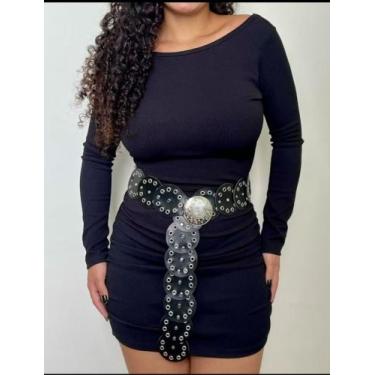 Imagem de Cinto Feminino Country Boho Bola Redonda Linha Premium Fivela niguel -