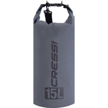 Imagem de Saco Estanque Impermeável Cressi Dry Bag Tarpulin 15 Cinza, 15 Litros