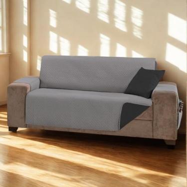 Imagem de Capa De Sofá 4 Lugares Impermeável Com Bolsos Lavável Atual - MR ENXOV