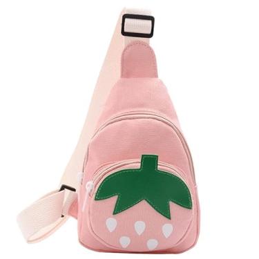 Imagem de Hiflyer Bolsa tiracolo bolsa de ombro, mochila pequena, bolsa tiracolo pequena, bolsa kawaii, mochila tiracolo, Morango rosa, Mochilas Sling