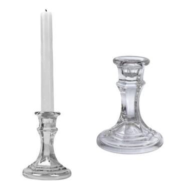 Imagem de Castiçal De Vidro Porta Vela Enfeite Decoração Moderno Ravena 10cm - H