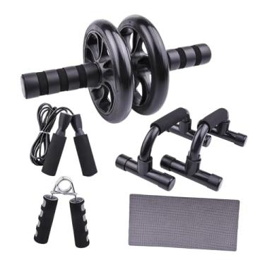 Imagem de Tachiuwa Ab exercício roda joelho esteira 2 barras push up equipamento de treino abdominal para treinamento de força, 6 peças