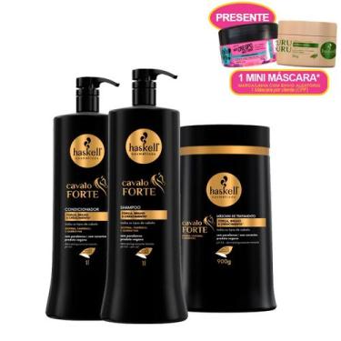 Imagem de Kit Haskell Cavalo Forte Trio 1 Litro com mini máscarara