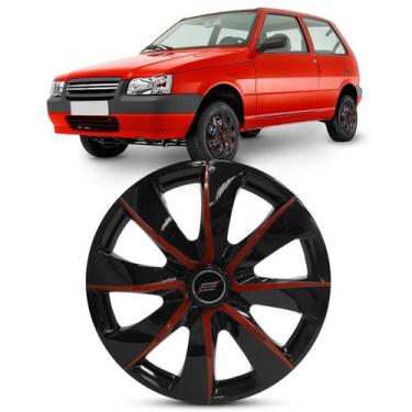 Imagem de Calota Prime Black Red Esportiva Aro 13 Universal 4X100 4X108 - Elite