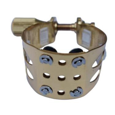 Imagem de simhoa Grampo de latão para fixação de abraçadeira de saxofone alto, acessórios para instrumentos musicais, peça de reparo com tampa, boquilha para saxofone