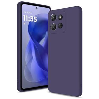 Imagem de Btstring Capa para Moto G Power 5G 2025, capa de silicone macio com proteção de câmera atualizada, capa fina à prova de choque com forro de microfibra antiarranhões, roxo profundo