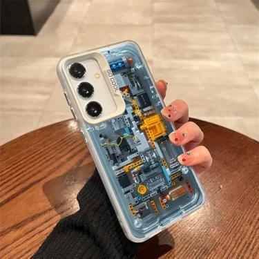 Imagem de Capa de celular com placa de circuito avançado para Samsung A55 A54 A53 A52 A51 A70 A32 A13 5G, capa prateada galvanizada à prova de choque, CYB, B1088T9, para Samsung A33 5G