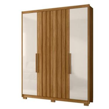 Imagem de Guarda Roupa Roupeiro California 4 Portas Freijo com Off White - Moval