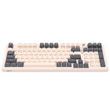 Imagem de Teclado Gamer Mecânico Gasket APlus Tech Cetus 98 LED Branco Hotswap Switch Jerrzi Red  Bege