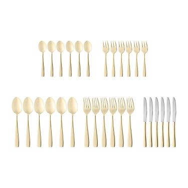 Imagem de Faqueiro Wolff Pisa Em Aço Inox Dourado – 30 Peças Inox Com Dourado