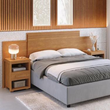 Imagem de Cabeceira Ajustavel Com Criado Dinamarca Para Queen/Casal Box - TopDea