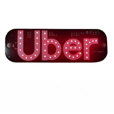 Imagem de Placa LED com Ventosa Motorista de Aplicativo Identificação Carro Letreiro Luminoso Painel Sinalização Vidro Para-brisa LED - Vermelho