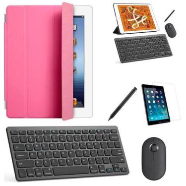 Imagem de Capa Smart Rosa Teclado Mouse Pel, Stylus Galaxy Tab A7 T500 - BD Net 