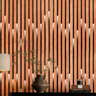Imagem de Papel de parede de PVC autoadesivo 3D Grid Stripe Sala de Estar Quarto Loja Escritório Café Fundo Papel de Parede Streamer Amarelo 45 * 950 cm