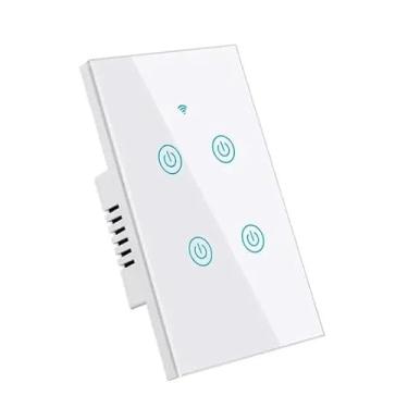 Imagem de Interruptor Touch Inteligente 4 Teclas, Controle por Celular e Assistente de Voz