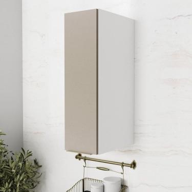 Imagem de Armário Aéreo 1 Porta 20cm Ipanema Cabecasa Madeiramadeira Cinza Trama/Branco