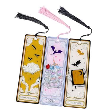 Imagem de Marcadores de livro de tarô de acrílico para mulheres – Presente romântico escuro com estampa de dragão da quarta asa, presente para mulheres leitoras e acessórios de leitura para amantes de livros