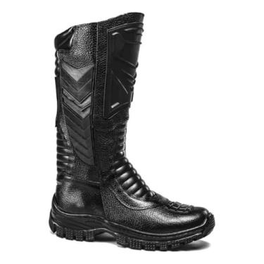 Imagem de Bota Coturno Masculina 100% couro Tática Militar Motoqueiro (Preta, BR, Adulto, Numérico, 41)
