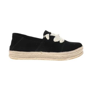Imagem de TOMS Tênis feminino preto Beachside Woven/Fray, Camurça preta, 35 BR