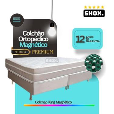 Imagem de Colchão king Shox Premium Ortopédico 203x193x30cm, Suede Bege