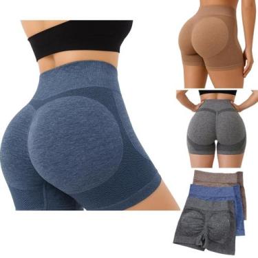 Imagem de Short Legging Academia Curto Feminino Levanta Bumbum Sem Costura Cintu