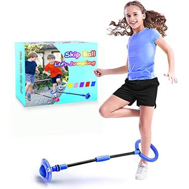 Imagem de BEBJUIL Bola de pular infantil, brinquedos dobráveis para pular no tornozelo, anel de salto, colorido, esportes, balanço, fitness, queima de gordura, corda de pular para exercícios, brinquedo de pular