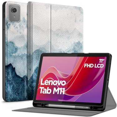 Imagem de Aippdo Capa para Lenovo Tab M11/Tab K11 LTE 11 polegadas 2024 TB330FU com suporte para caneta, capa traseira de TPU macio, suporta despertar/hibernar automaticamente.