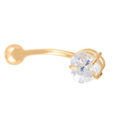 Imagem de Piercing De Umbigo De Ouro 18k Zirconia Modelo Coração - DR Joias
