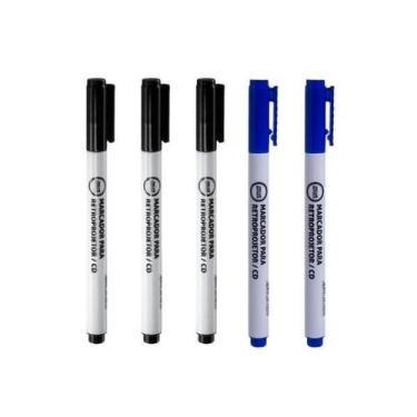 Imagem de Kit 5 Pincel Para CD Retroprojetor Plástico Vidro 2MM Jocar Office, 3 