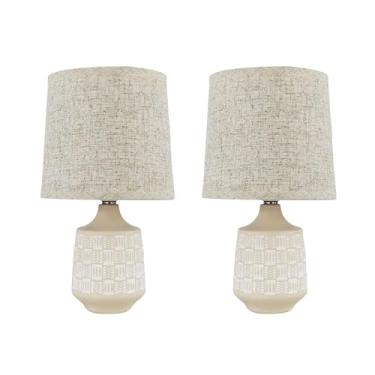 Imagem de Kit 2 Abajures Com Cúpula Palha Luminárias de Mesa Sala