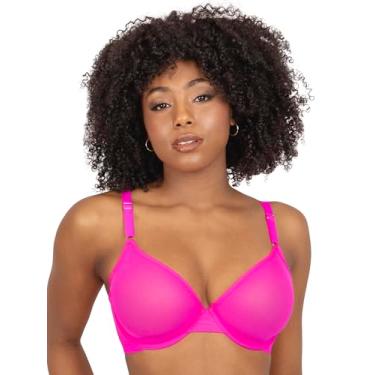 Imagem de Smart & Sexy Sutiã feminino de malha transparente com aro, disponível em pacotes individuais e 2!, Rosa elétrico (malha), 40DD