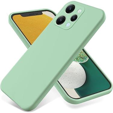 Imagem de DAMONDY Capa fina para Xiaomi Redmi 12 4G, capa fina para Redmi 12 4G, borracha gel de silicone líquido, à prova de choque, fina, proteção total projetada para mulheres e homens - verde