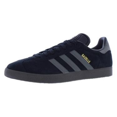 Imagem de adidas Gazelle ADV – Tênis masculino/unissex – Preto/branco/dourado Tamanho 47, 45
