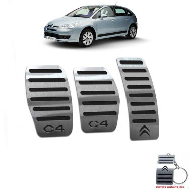 Imagem de Pedaleira Manual Em Aço Inox Citroen C4 Hatch Preto