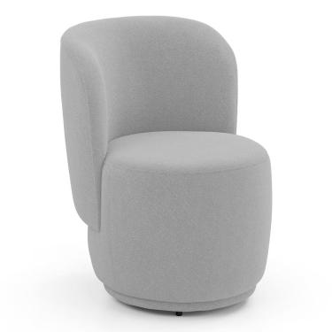 Imagem de Poltrona Orgânica Decorativa Living Molly Bouclê Cinza Claro - Abmaza