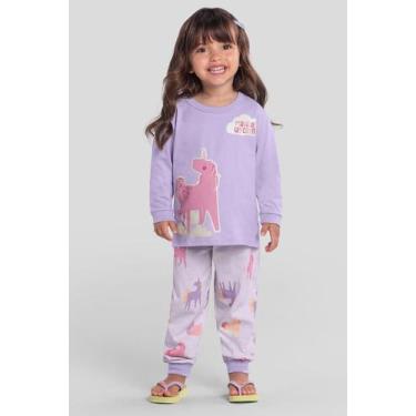 Imagem de Pijama infantil menina de unicórnio brilha no escuro Brandili - 1, 10,