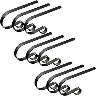 Imagem de Conjunto de clipes de meias de Natal de metal, cabides ajustáveis para pendurar (9, preto)