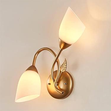 Imagem de Arandela moderna, Norte da Europa Europeia E27 Moderna - Luminária de parede compatível com sala de estar, corredor, varanda, luminária de parede (dourada, E14)