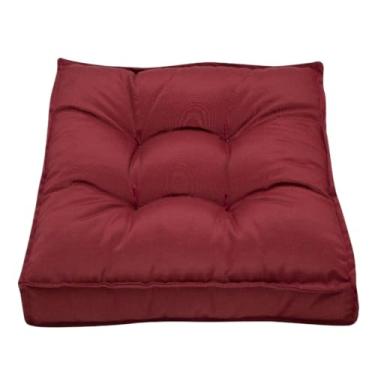 Imagem de Almofada Futon 40x40 Quadrado Assento Banco Shelter(Vinho)