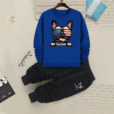 Imagem de Conjunto infantil de moletom - Franca kids , Azul, 10