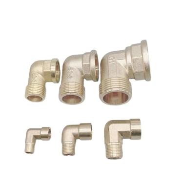 Imagem de 1 peça 1/20.3 cm 1/10.2 cm 3/20.3 cm 1/5.1 cm 3/10.2 cm 2.5 cm fêmea x rosca macho 90 graus latão cotovelo encaixe conector acoplador para água combustível cobre adaptador (3/10.2 cm)