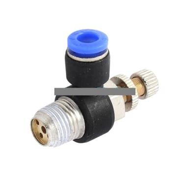 Imagem de WWECCQIJ 5 peças 6 mm Push in to Fitting 1/10.2 cm rosca velocidade fluxo controlador válvula de ar SLA6-02