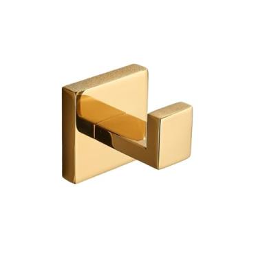 Imagem de WANGKENSU Acessórios de banheiro acessórios de banheiro ouro escovado barra de toalha de parede trilho suporte de papel gancho de aço inoxidável cabide de rack de banheiro moderno (gancho de níquel