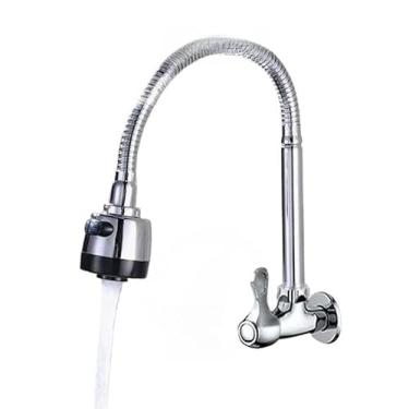 Imagem de Torneira Parede Cozinha Gourmet Preta Flexivel 2 Jatos 1/4 de Volta Para Mesa Pia Bancada e Mármore(SLT-8)