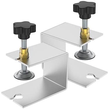 Imagem de Braçadeira de instalação de armário de 2/4 peças de aço inoxidável, clipe de fixação de gaveta, ajustável, gabarito, gaveta frontal, portátil, ferramenta de grampo para marcenaria para armários de