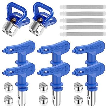 Imagem de RY 13 peças de bicos de tinta sem ar reversíveis 211 315 417 515 517 523 pontas de pulverizador de tinta acessórios de máquina de tinta de substituição com filtros de proteção de bocal para cerca de